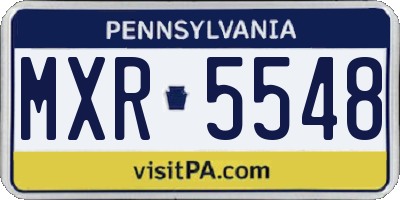 PA license plate MXR5548