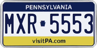 PA license plate MXR5553