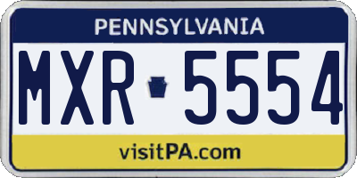 PA license plate MXR5554
