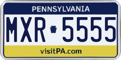 PA license plate MXR5555