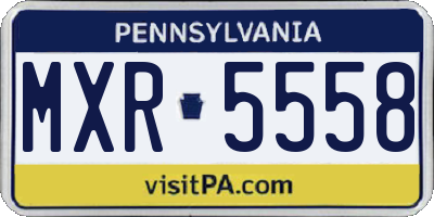 PA license plate MXR5558