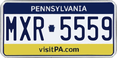 PA license plate MXR5559