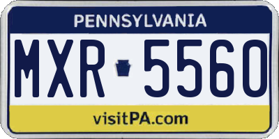 PA license plate MXR5560