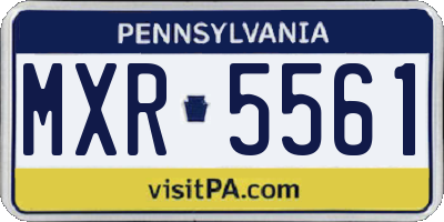PA license plate MXR5561