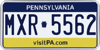 PA license plate MXR5562