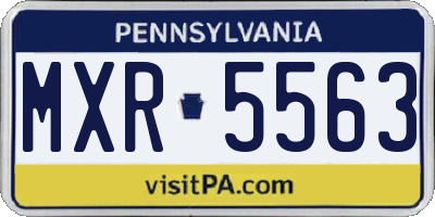 PA license plate MXR5563
