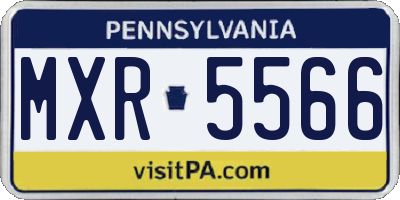PA license plate MXR5566