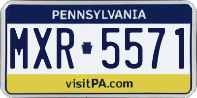 PA license plate MXR5571