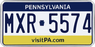 PA license plate MXR5574