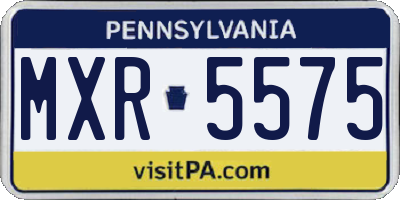 PA license plate MXR5575