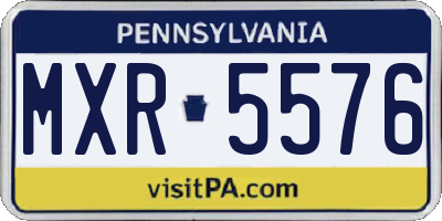 PA license plate MXR5576