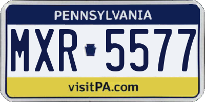PA license plate MXR5577