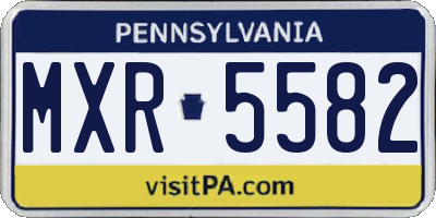 PA license plate MXR5582