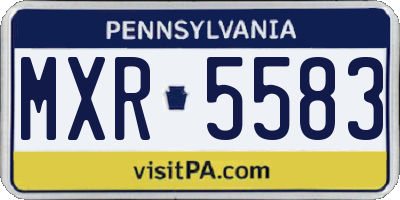 PA license plate MXR5583