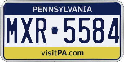 PA license plate MXR5584