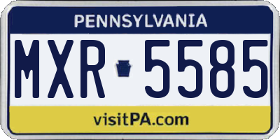 PA license plate MXR5585