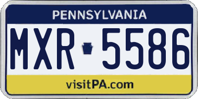 PA license plate MXR5586