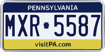 PA license plate MXR5587