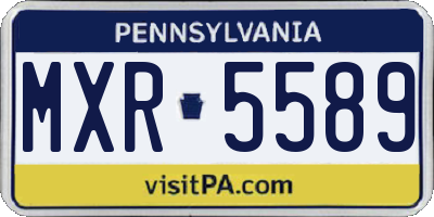 PA license plate MXR5589