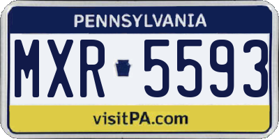PA license plate MXR5593