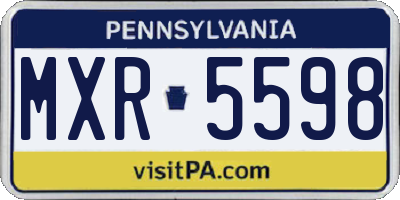 PA license plate MXR5598
