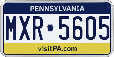 PA license plate MXR5605