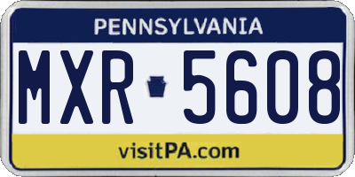 PA license plate MXR5608