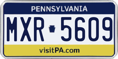 PA license plate MXR5609