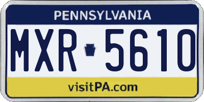 PA license plate MXR5610