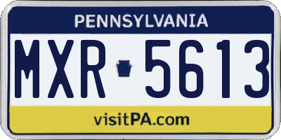 PA license plate MXR5613