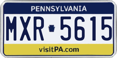 PA license plate MXR5615