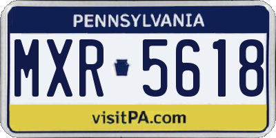 PA license plate MXR5618