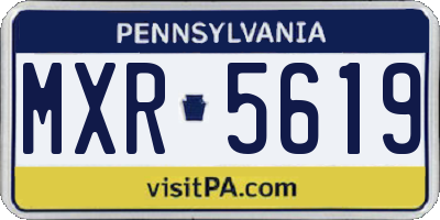 PA license plate MXR5619
