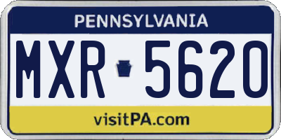 PA license plate MXR5620