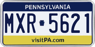 PA license plate MXR5621