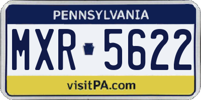 PA license plate MXR5622