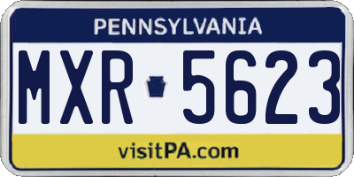 PA license plate MXR5623