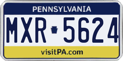 PA license plate MXR5624