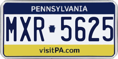 PA license plate MXR5625