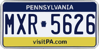 PA license plate MXR5626