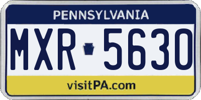 PA license plate MXR5630