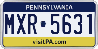 PA license plate MXR5631