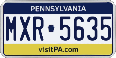 PA license plate MXR5635