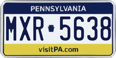 PA license plate MXR5638