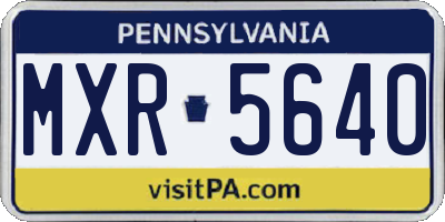 PA license plate MXR5640