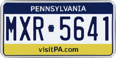 PA license plate MXR5641