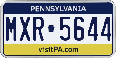 PA license plate MXR5644