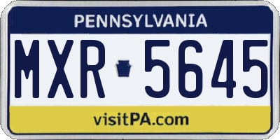 PA license plate MXR5645