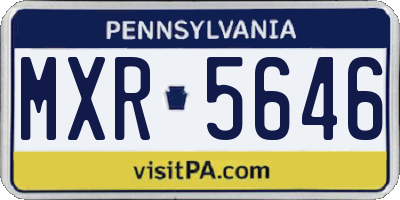 PA license plate MXR5646