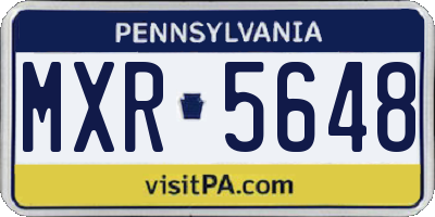 PA license plate MXR5648